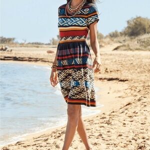 PERUVIAN CONNECTION Talara Pima Cotton Knit Dress Size Small